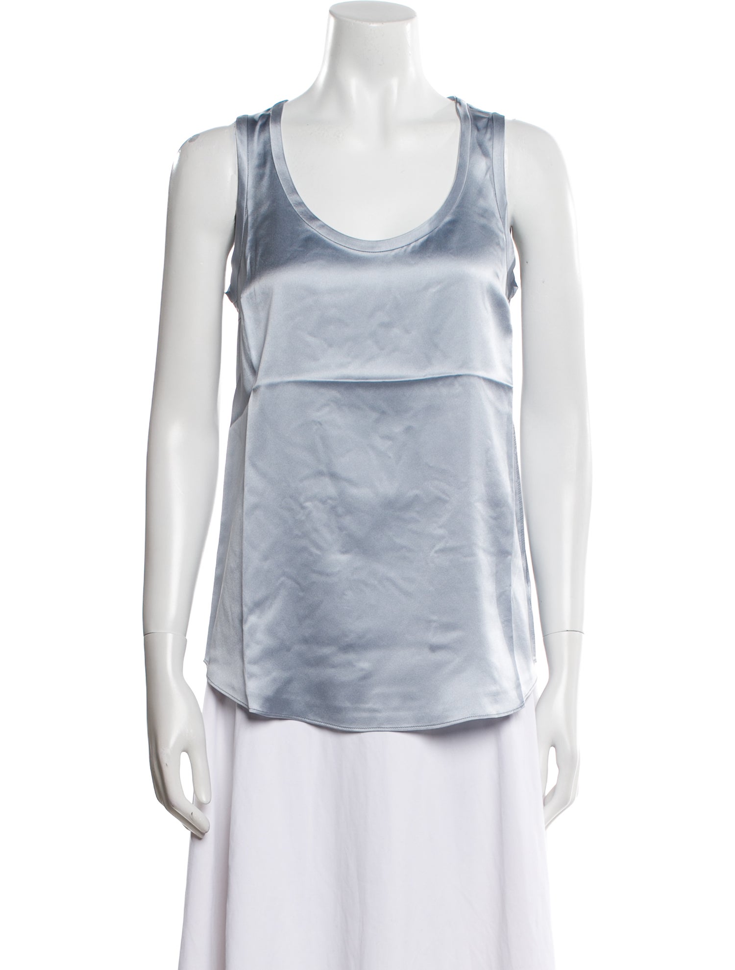 Brunello Cucinelli Silk Scoop Neck Top w/ Tags