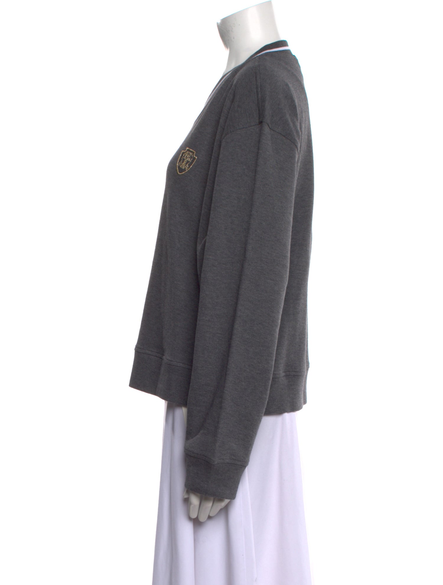 Brunello Cucinelli V-Neck Long Sleeve Sweatshirt