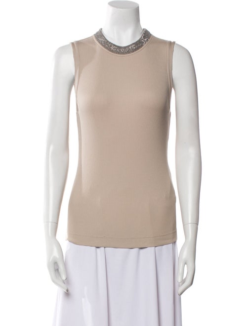 Brunello Cucinelli Crew Neck Sleeveless Top