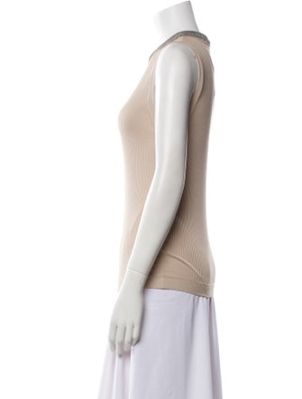 Brunello Cucinelli Crew Neck Sleeveless Top