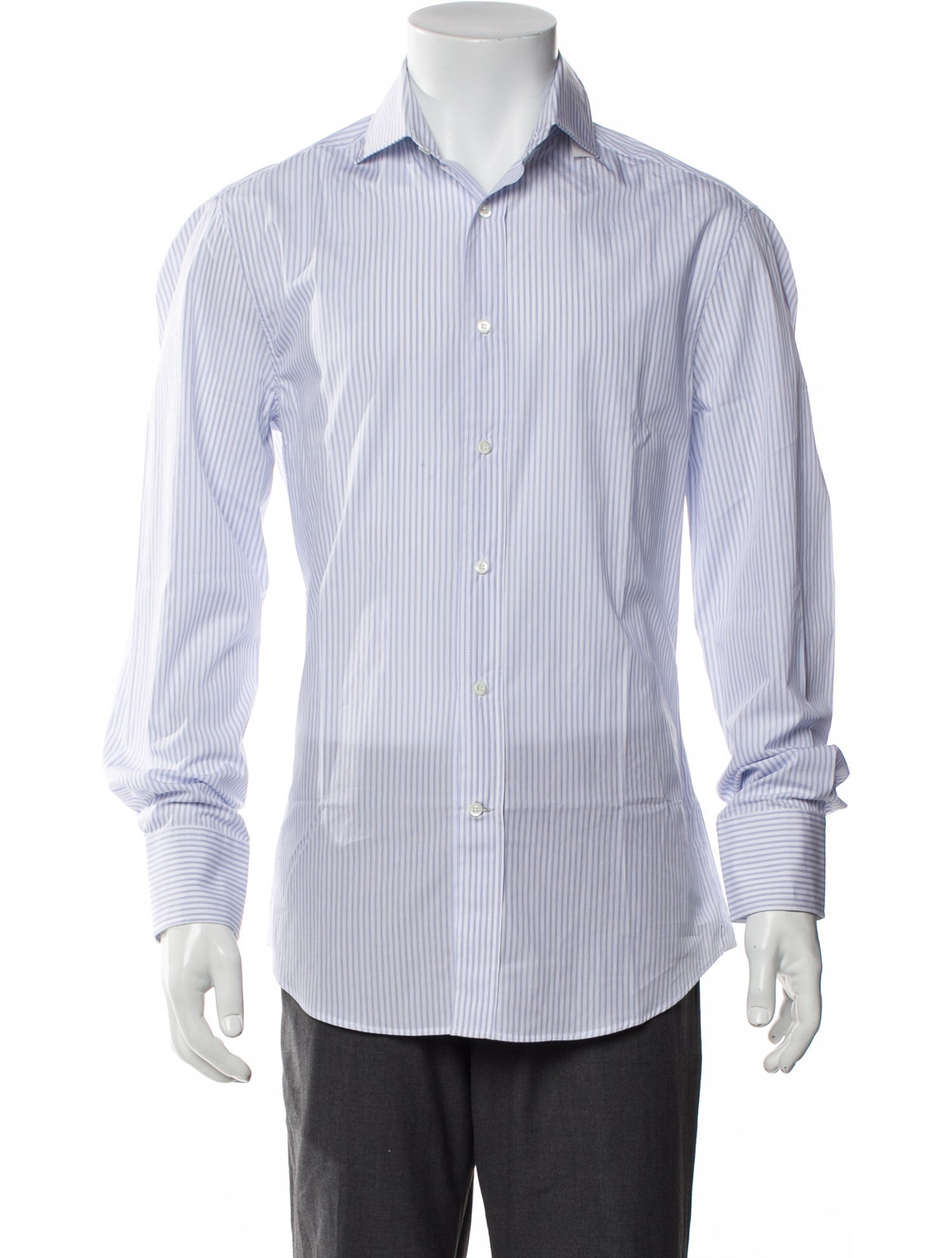 Brunello Cucinelli Striped Long Sleeve Dress Shirt