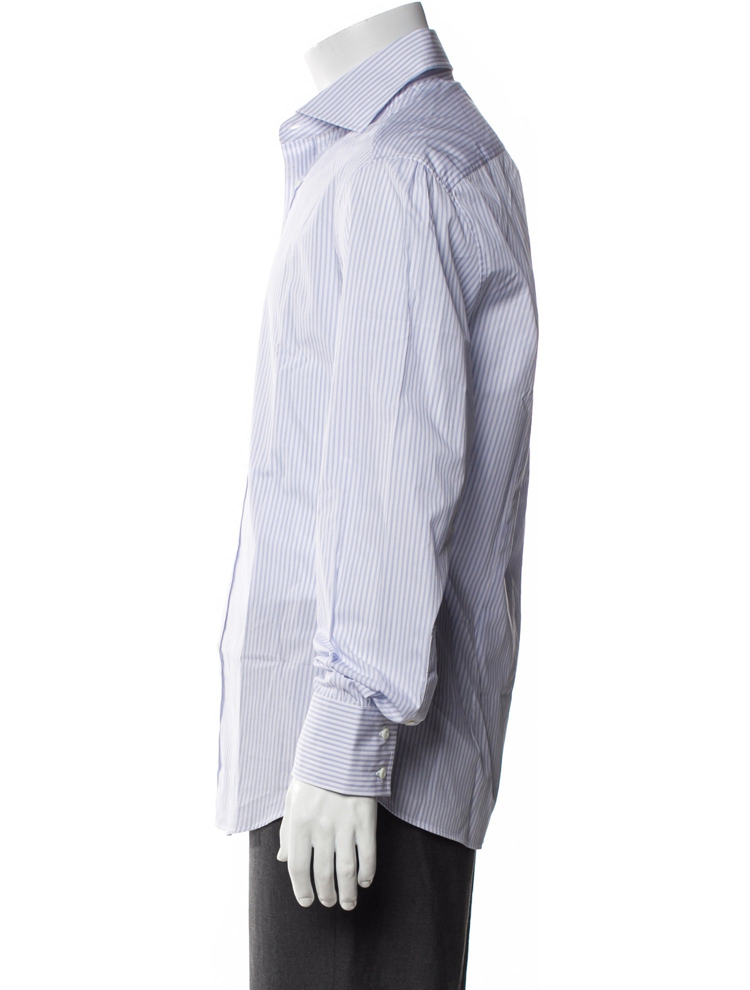 Brunello Cucinelli Striped Long Sleeve Dress Shirt