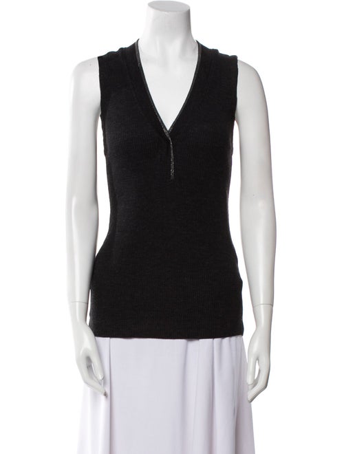 Brunello Cucinelli Wool V-Neck Top