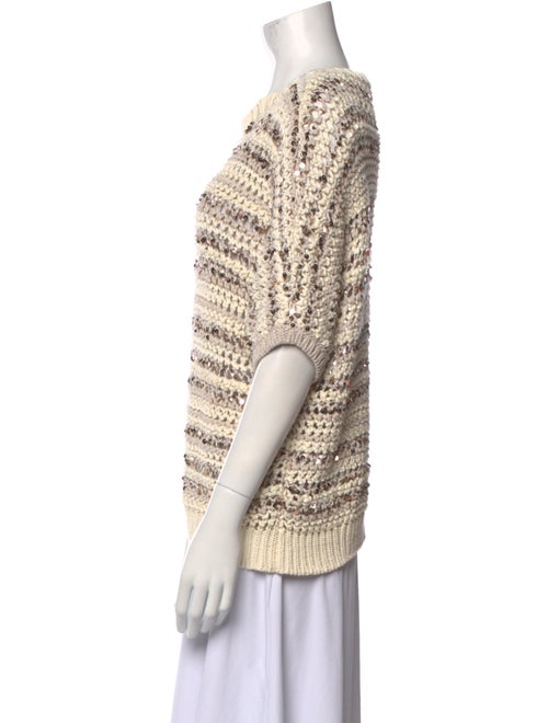 Brunello Cucinelli Striped Scoop Neck Top