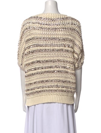 Brunello Cucinelli Striped Scoop Neck Top