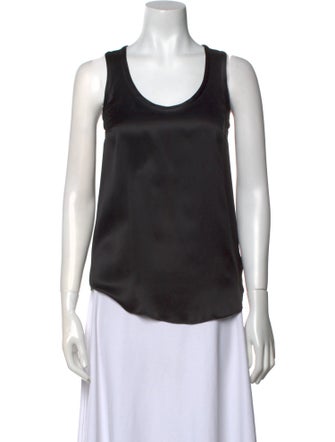 Brunello Cucinelli Silk Scoop Neck Top