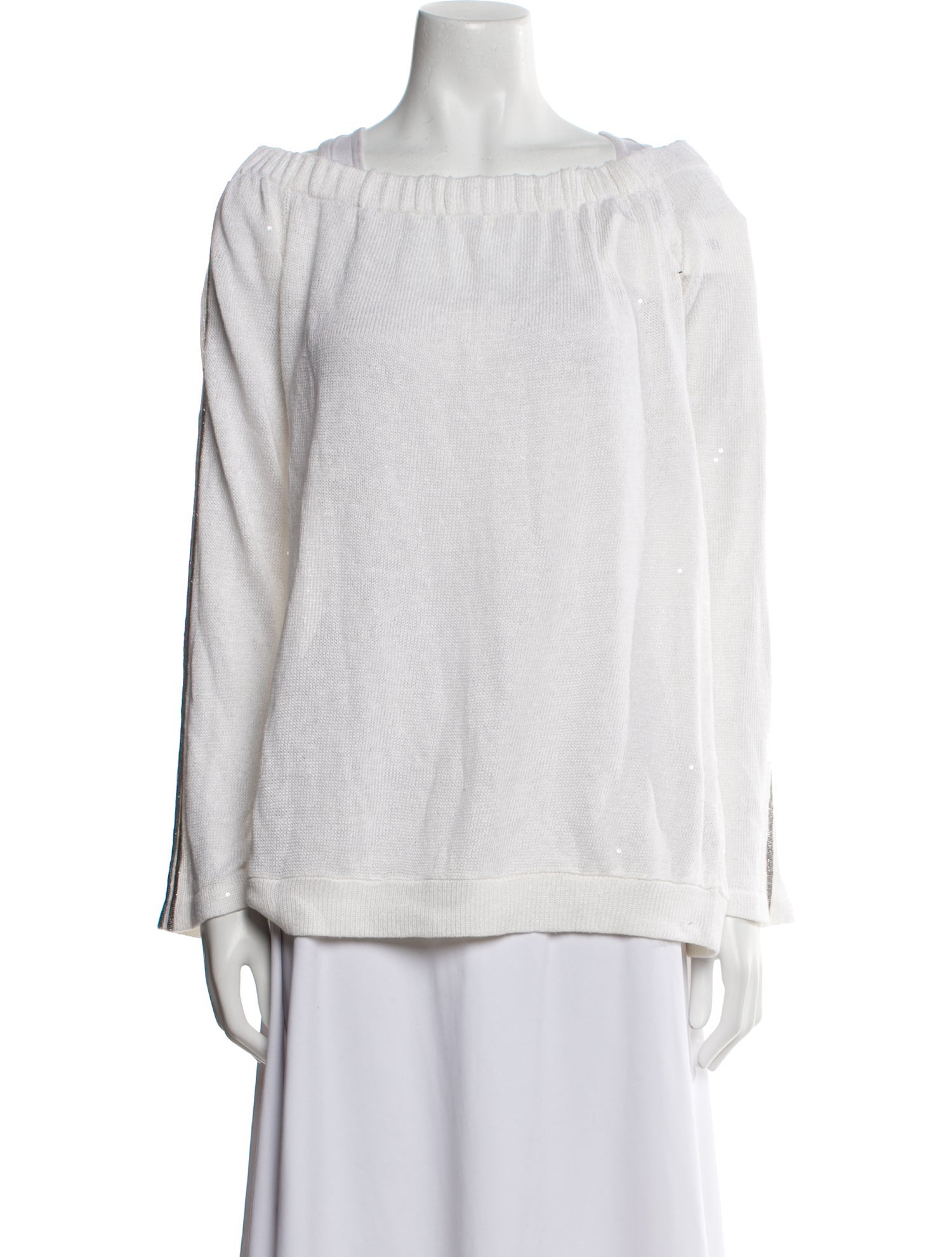 Brunello Cucinelli Linen Bateau Neckline Blouse w/ Tags