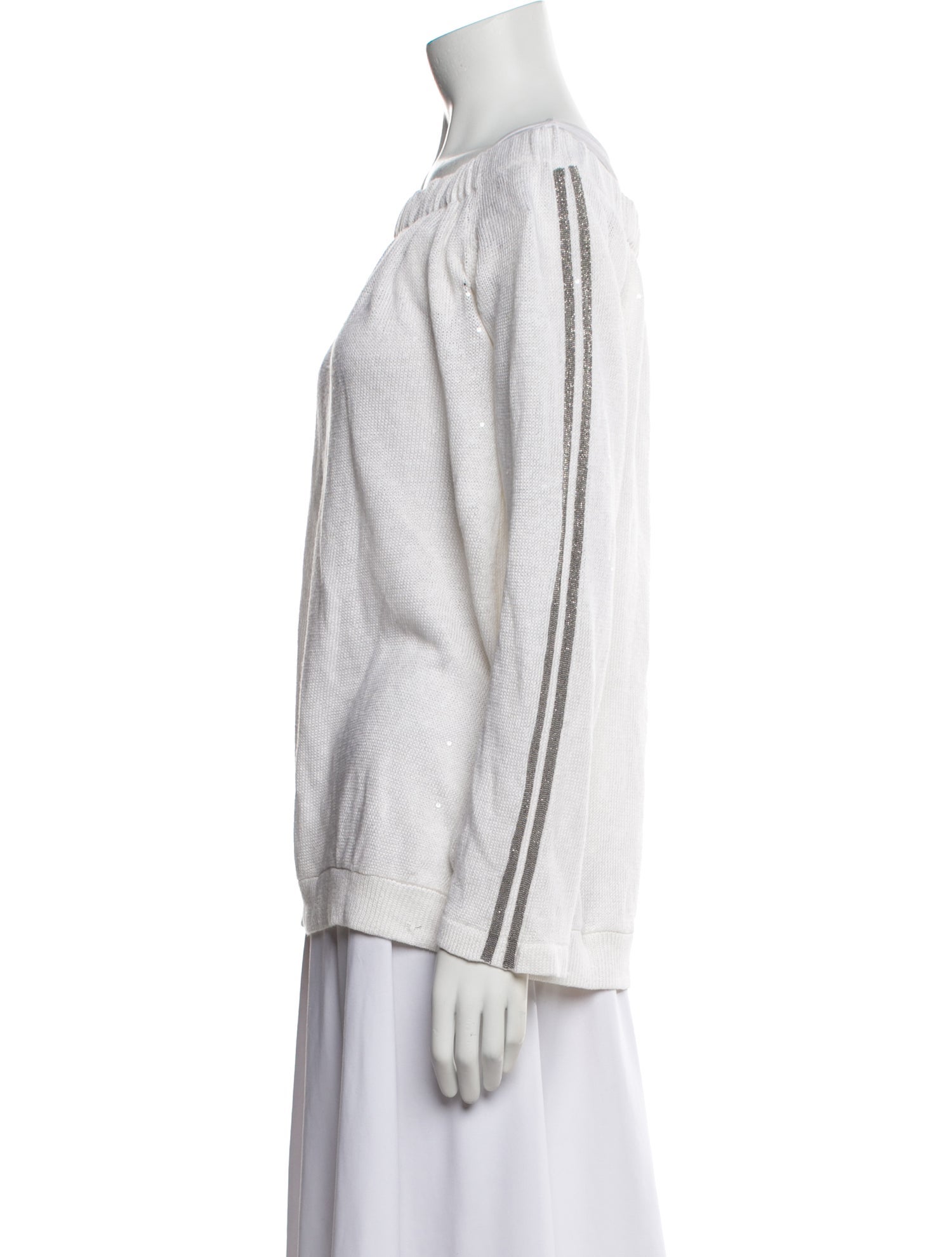 Brunello Cucinelli Linen Bateau Neckline Blouse w/ Tags