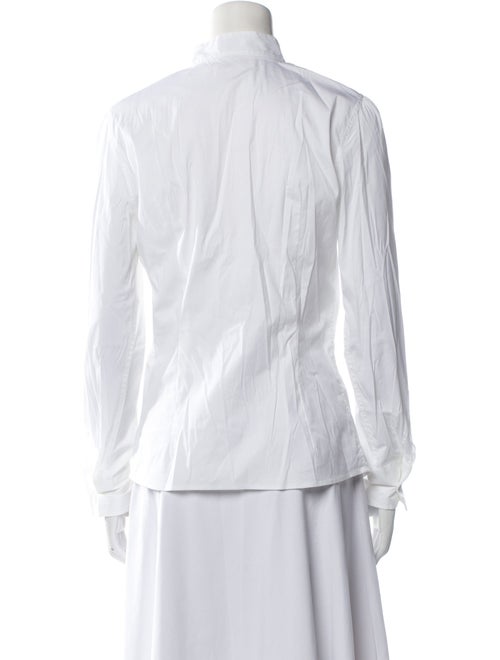Brunello Cucinelli Mock Neck Long Sleeve Button-Up Top
