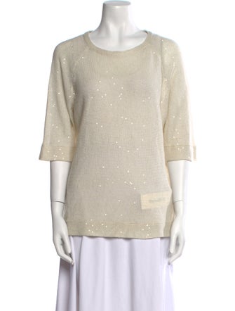 Brunello Cucinelli Linen Scoop Neck Sweater