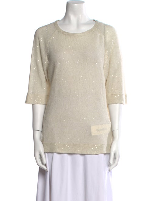 Brunello Cucinelli Linen Scoop Neck Sweater