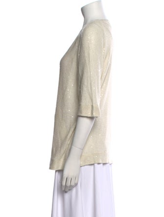 Brunello Cucinelli Linen Scoop Neck Sweater