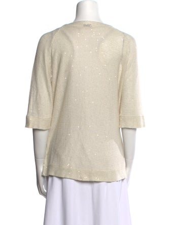 Brunello Cucinelli Linen Scoop Neck Sweater