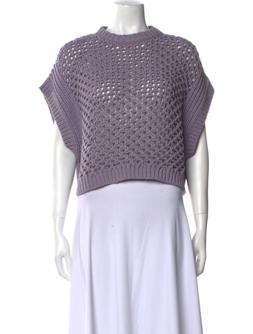 Brunello Cucinelli Mock Neck Short Sleeve Crop Top