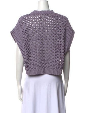 Brunello Cucinelli Mock Neck Short Sleeve Crop Top