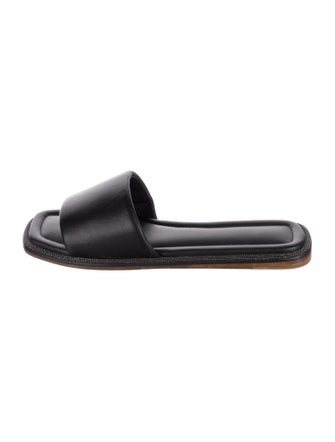 Brunello Cucinelli Monili Leather Slides