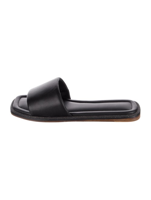 Brunello Cucinelli Monili Leather Slides