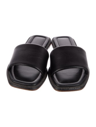 Brunello Cucinelli Monili Leather Slides