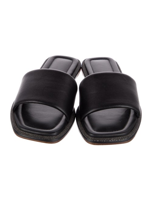 Brunello Cucinelli Monili Leather Slides