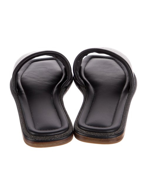 Brunello Cucinelli Monili Leather Slides