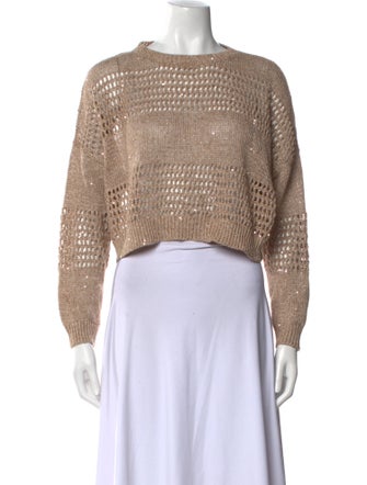 Brunello Cucinelli Linen Crew Neck Sweater