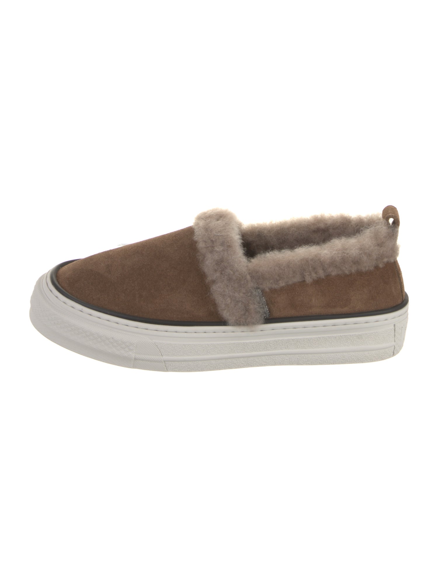 Brunello Cucinelli Suede Fur Trim Sneakers