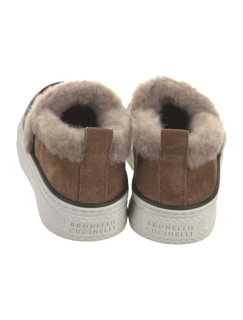 Brunello Cucinelli Suede Fur Trim Sneakers