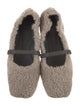 Brunello Cucinelli Fur Beaded Accents Mary Jane Flats