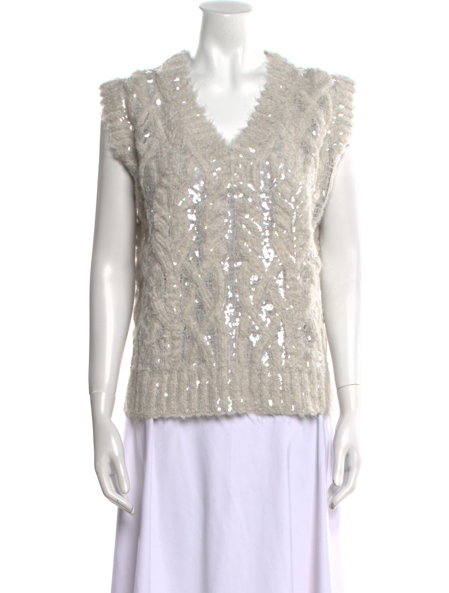 Brunello Cucinelli Alpaca V-Neck Sweater