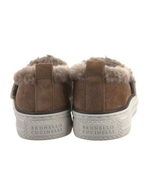 Brunello Cucinelli Suede Fur Trim Sneakers
