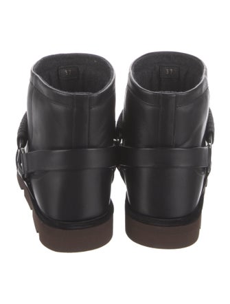 Brunello Cucinelli Leather Printed Lace-Up Boots