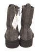 Brunello Cucinelli Suede Studded Accents Combat Boots