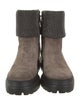 Brunello Cucinelli Suede Studded Accents Moto Boots