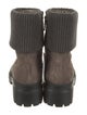 Brunello Cucinelli Suede Studded Accents Moto Boots