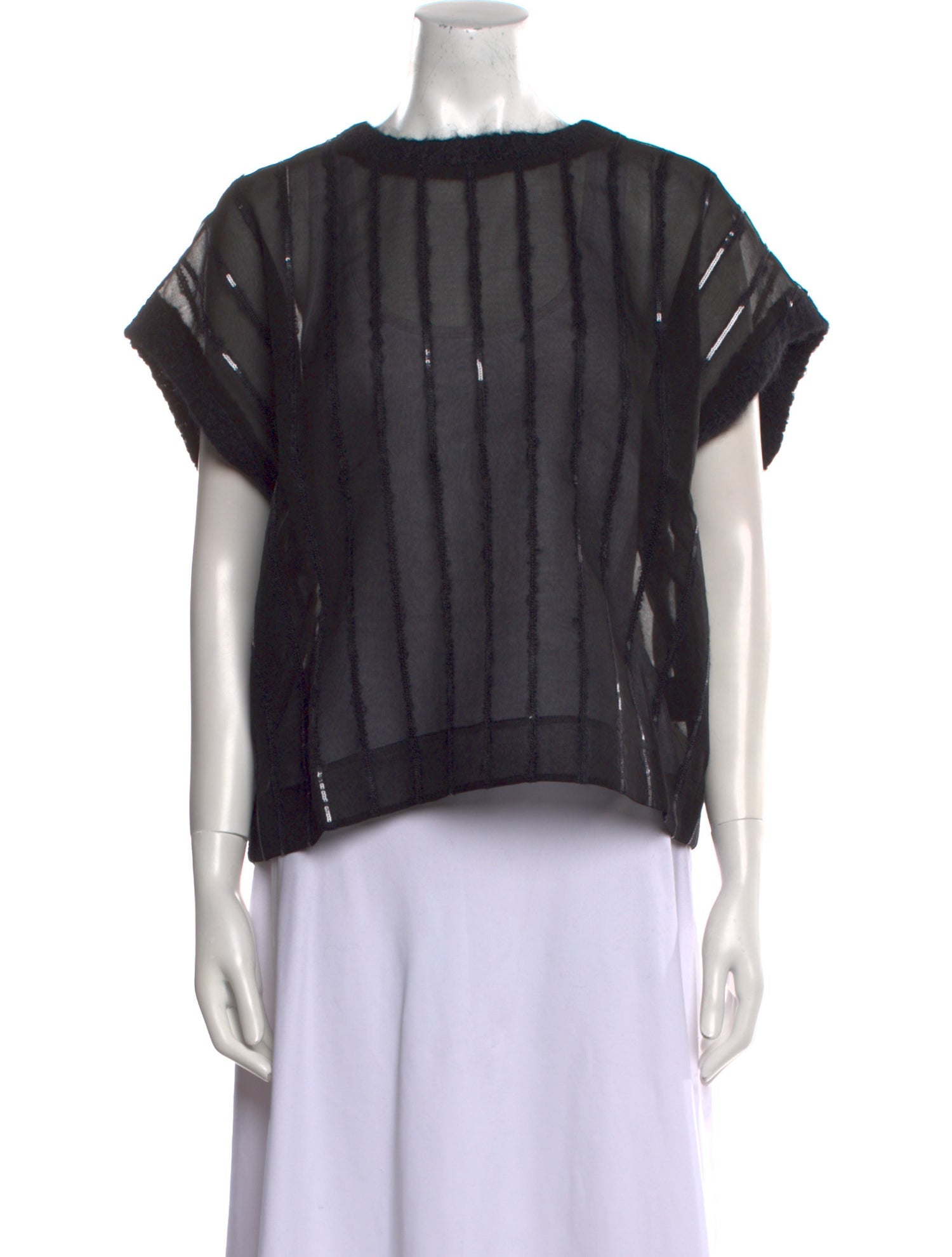 Brunello Cucinelli Bateau Neckline Short Sleeve Blouse