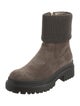 Brunello Cucinelli Suede Beaded Accents Moto Boots