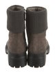 Brunello Cucinelli Suede Beaded Accents Moto Boots