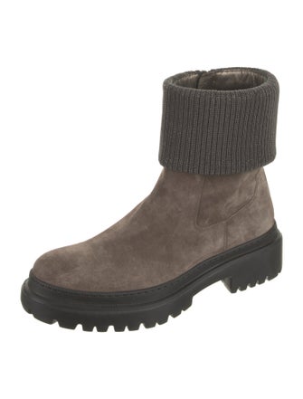 Brunello Cucinelli Suede Moto Boots