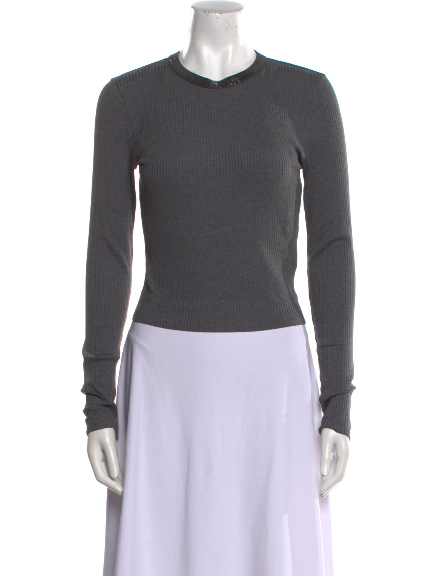 Brunello Cucinelli Crew Neck Long Sleeve Top