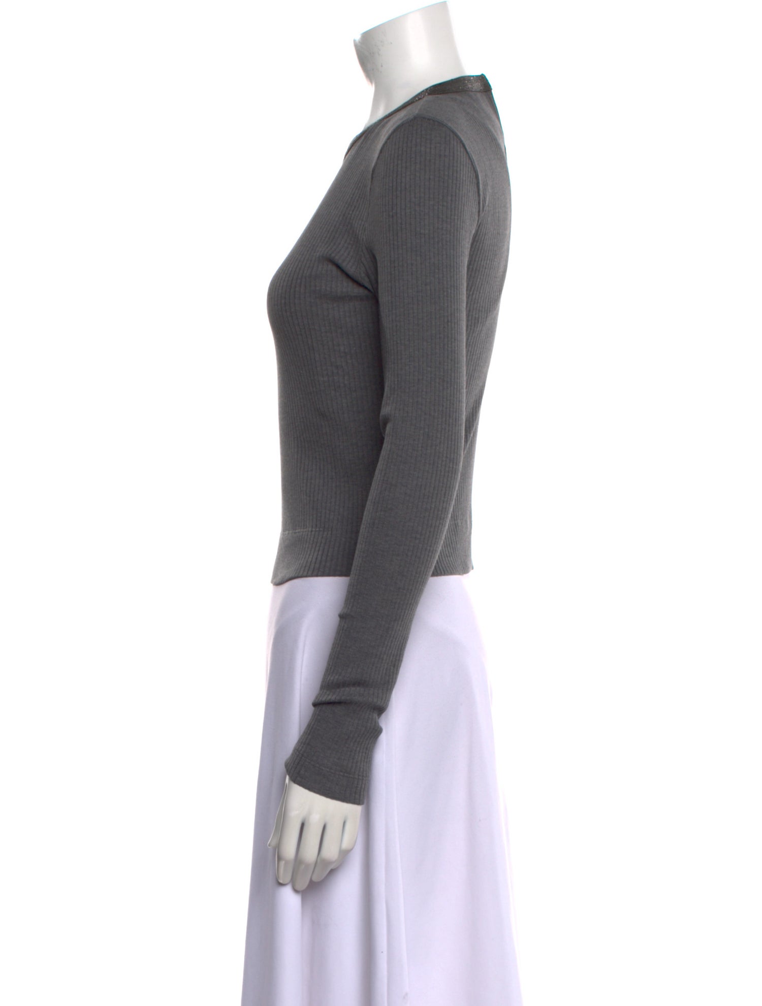 Brunello Cucinelli Crew Neck Long Sleeve Top