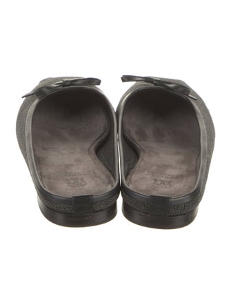 Brunello Cucinelli Leather Bow Accents Mules