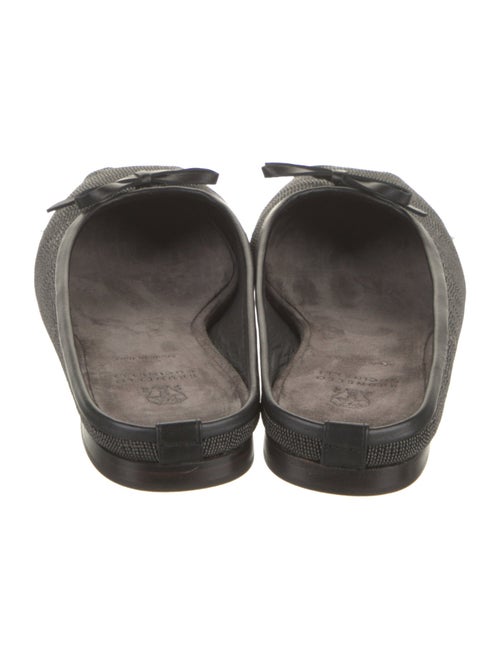 Brunello Cucinelli Leather Bow Accents Mules