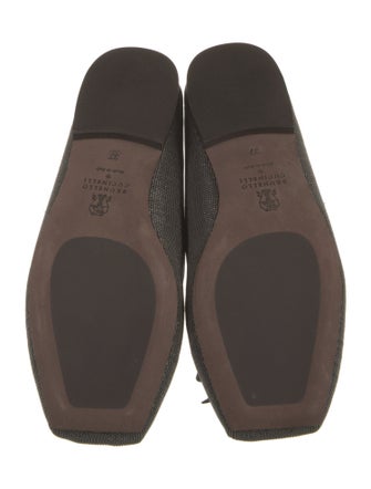 Brunello Cucinelli Leather Bow Accents Mules