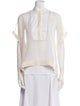 Brunello Cucinelli Mock Neck Short Sleeve Blouse