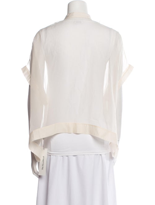 Brunello Cucinelli Mock Neck Short Sleeve Blouse