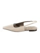 Brunello Cucinelli Leather Beaded Accents Slingback Flats