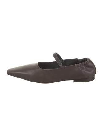 Brunello Cucinelli Leather Mary Jane Flats