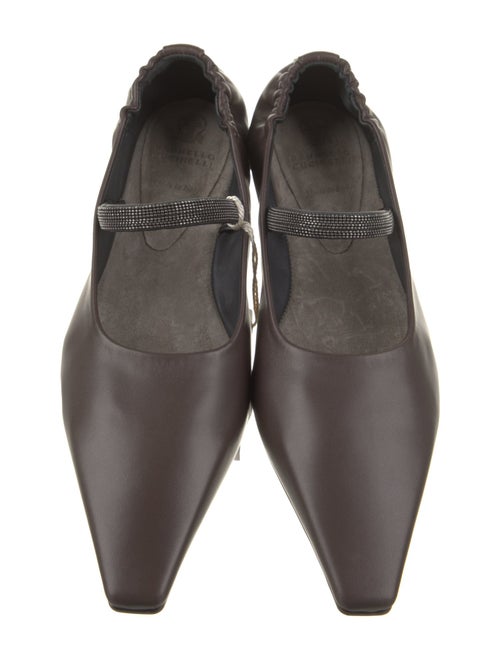 Brunello Cucinelli Leather Mary Jane Flats