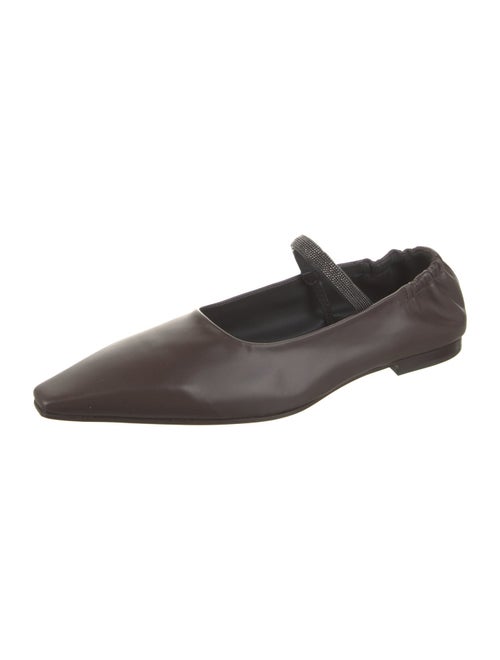 Brunello Cucinelli Leather Mary Jane Flats
