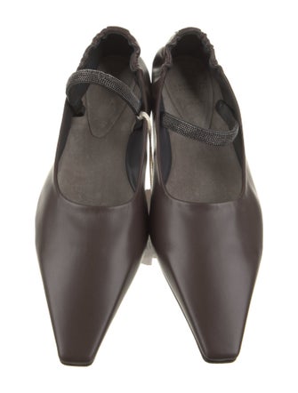 Brunello Cucinelli Leather Mary Jane Flats